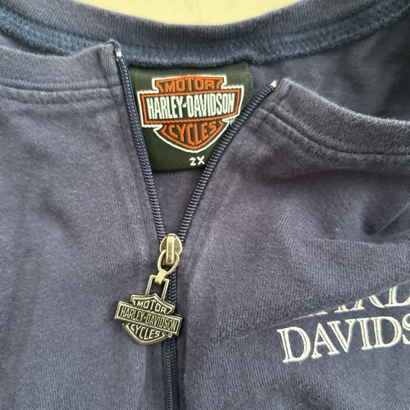 Vintage Harley Davidson Women’s 2X Zip Up Long Sleeve Shirt Wabash IN Biker - Picture 3 of 7